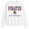 White Crewneck Sweatshirt with PIRATES Graphic Print