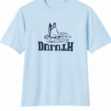 Light Blue Shark Graphic T-Shirt with Crew Neck