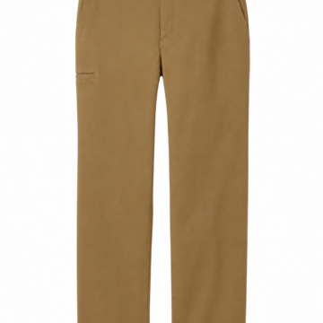 Khaki Straight-Fit Pants with Welt Pocket Detail