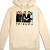 Cream Pullover Hoodie with Friends TV Show Graphic Print