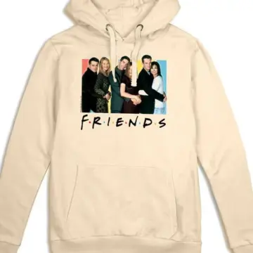 Cream Pullover Hoodie with Friends TV Show Graphic Print