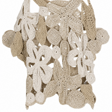 Cream Beige Crochet Sleeveless Top