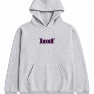 Heather Grey Pullover Hoodie with Logo
