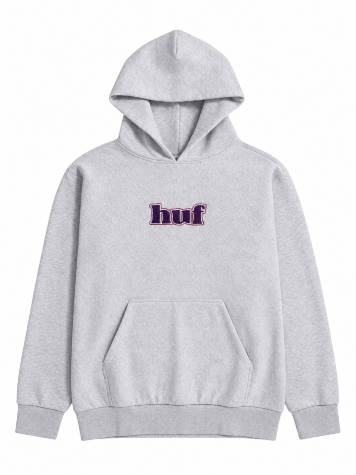 Heather Grey Pullover Hoodie with Logo