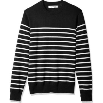 Black Striped Crewneck Sweater